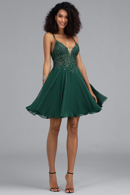 Robe Courte Évasée Brodée - gallery 3