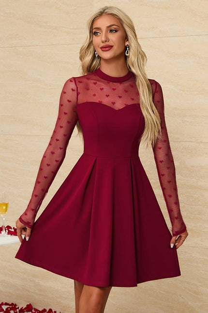 Robe Courte Bordeaux Transparente - gallery 3