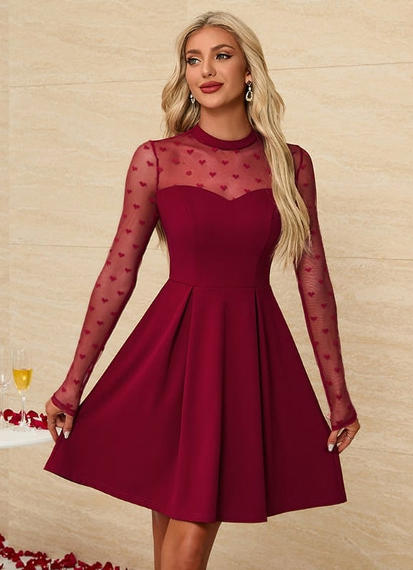 Robe Courte Bordeaux Transparente - gallery 3