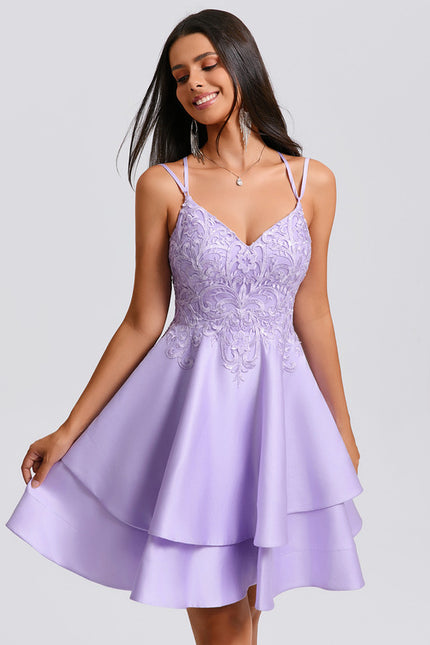 Robe Courte Lilas Élégante - gallery 3