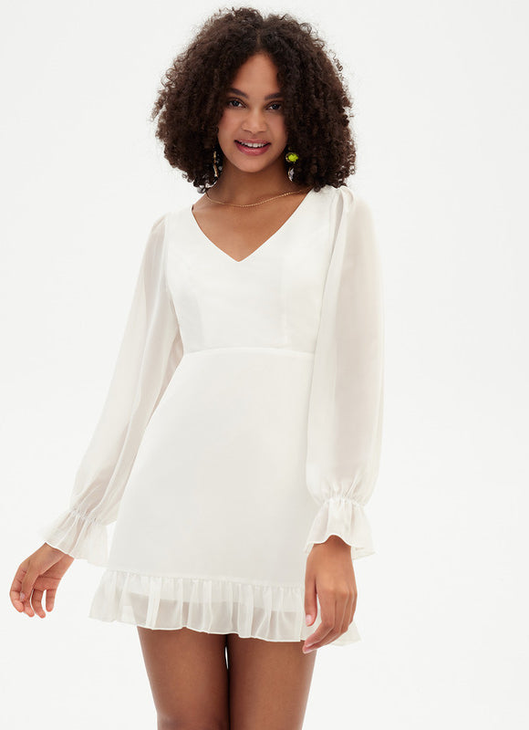 Robe Fluide Mousseline Courte - gallery 3