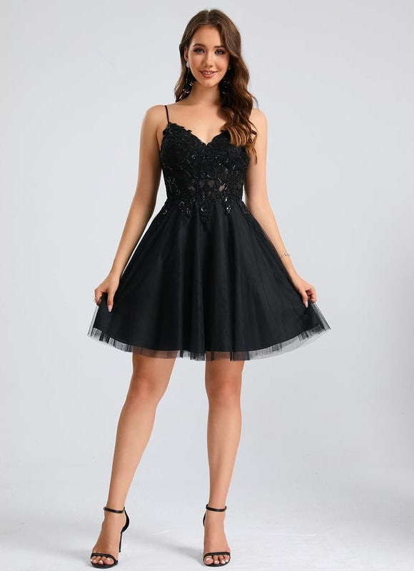Robe Courte Tulle Embellie - gallery 5