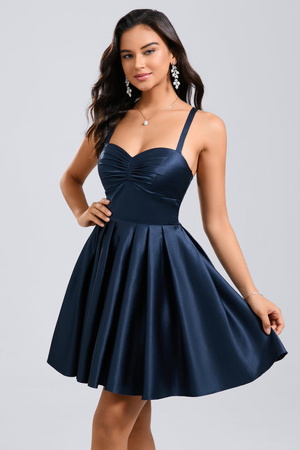 Robe Courte Satinée Évasée - gallery 5