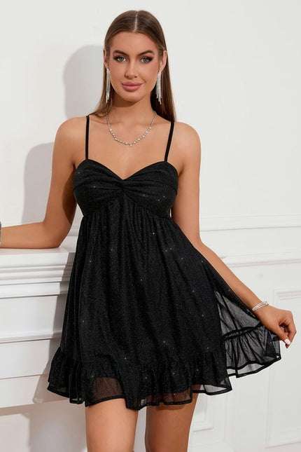 Robe Noire Courte Fluide - gallery 2