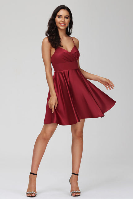 Robe Courte Satinée À Volants - gallery 4
