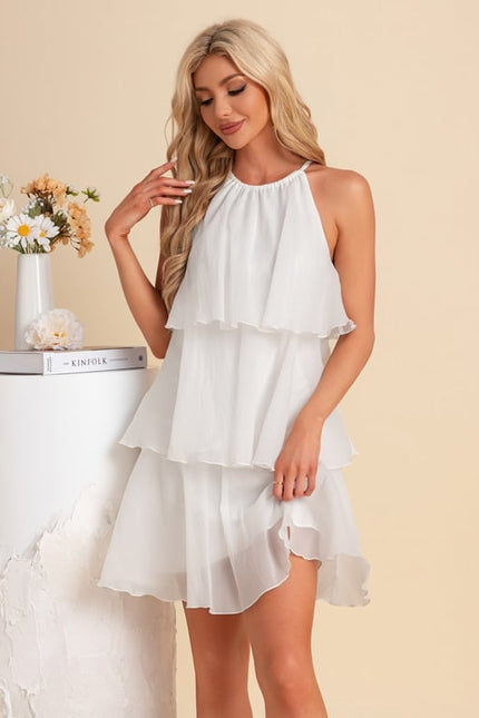 Robe Dos Nu Blanche Courte - gallery 4
