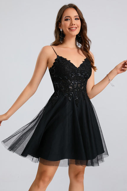 Robe Courte Tulle Embellie - gallery 4