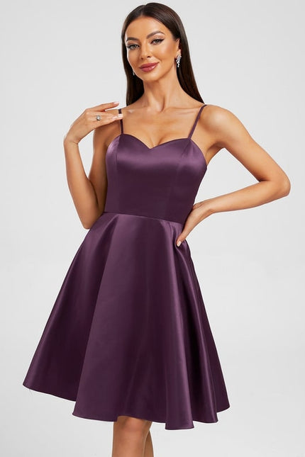 Robe Satin Soirée Courte - gallery 5