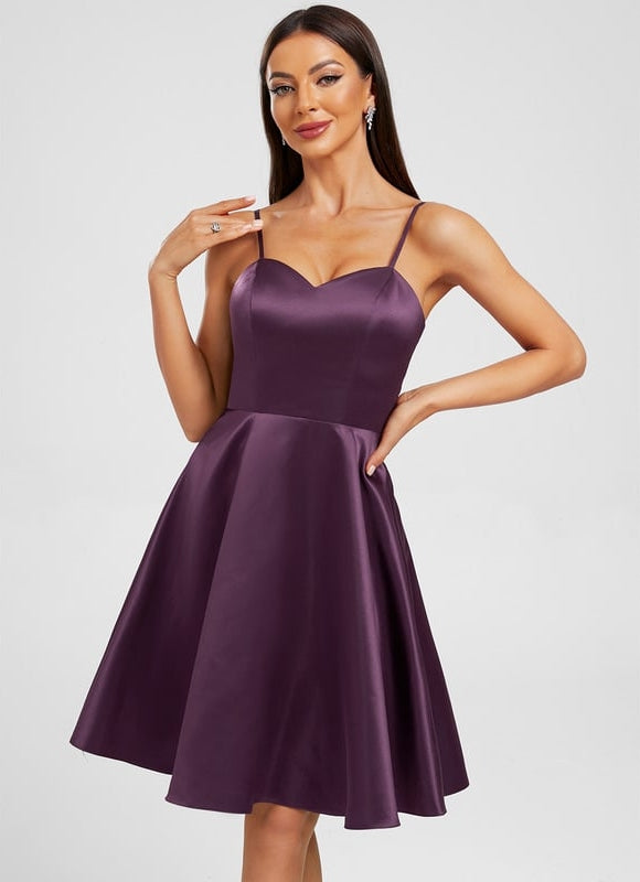 Robe Satin Soirée Courte - gallery 5