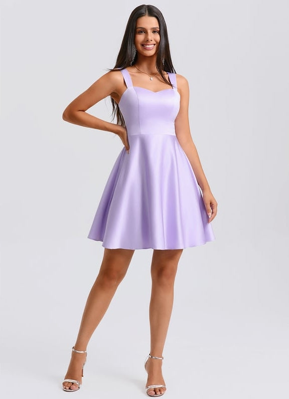 Robe Courte Lilas Ajustée - gallery 2