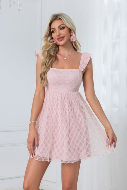 Robe Courte En Tulle Texturé - gallery 3