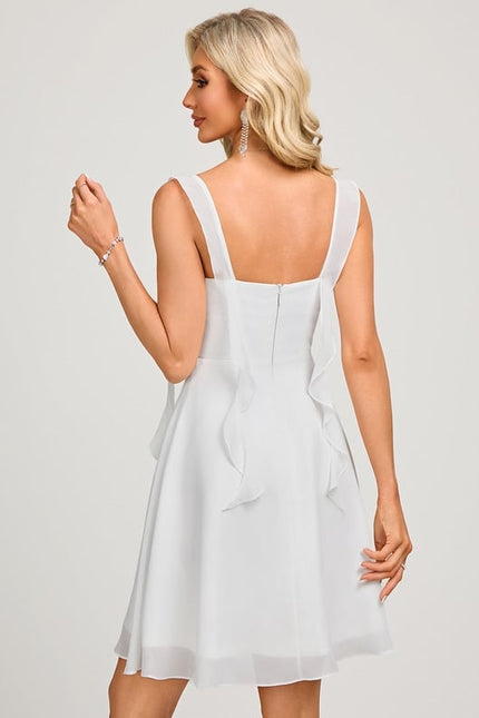 Robe Courte Blanche Fluide - gallery 2
