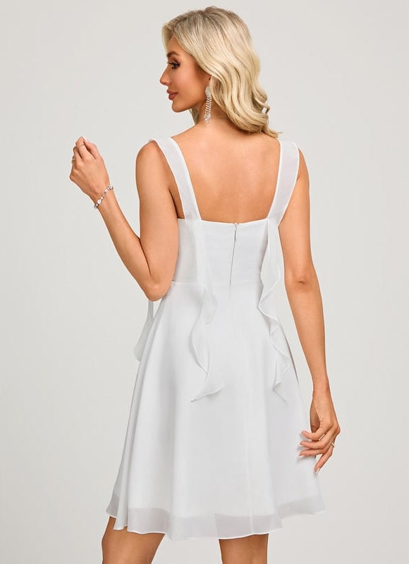 Robe Courte Blanche Fluide - gallery 2