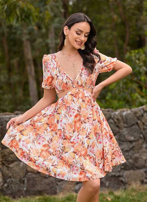 Robe Courte Florale Vaporeuse