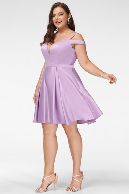 Robe Courte Satin Lilas - gallery 8