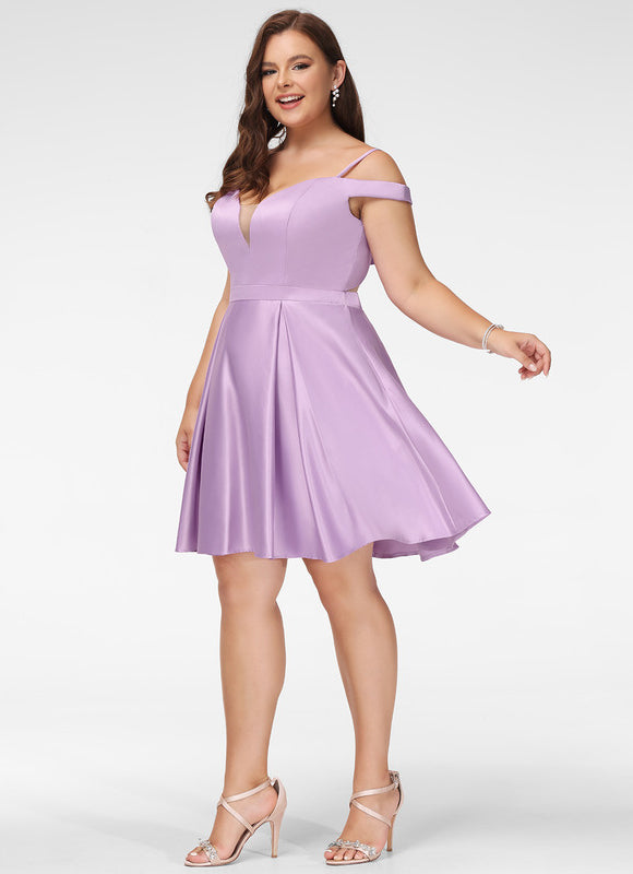Robe Courte Satin Lilas - gallery 8