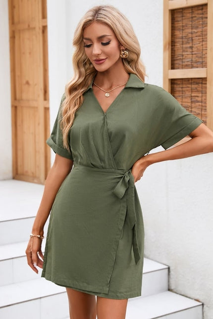 Robe Courte Chemise Olive - gallery 2