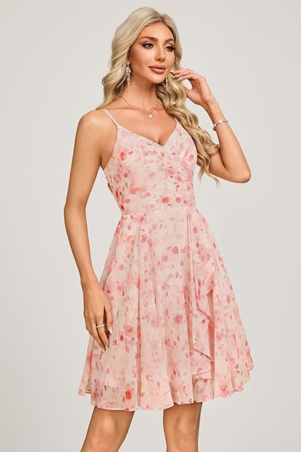 Robe Courte Vaporeuse À Bretelles - gallery 1