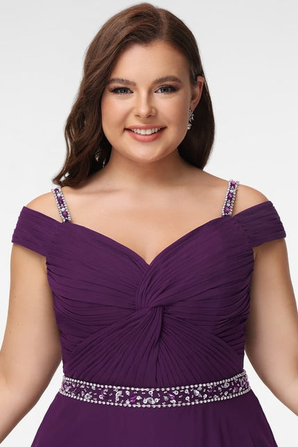 Robe Courte Courte Violette Élégante - gallery 6