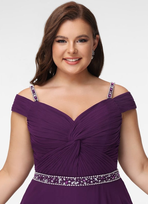 Robe Courte Courte Violette Élégante - gallery 6