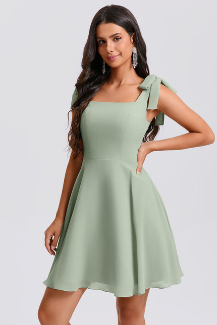 Robe Courte Encolure Carrée - gallery 4
