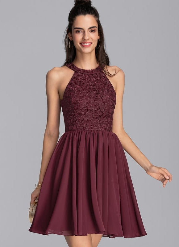 Robe De Soirée Courte Dentelle - gallery 6