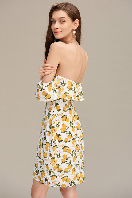 Robe Courte Citronnée Ajustée - gallery 3