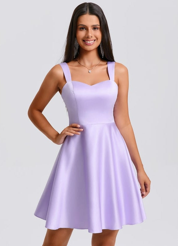 Robe Courte Lilas Ajustée - gallery 6