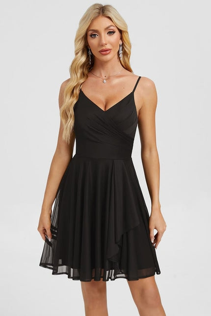 Robe Courte Noire Fluide - gallery 4