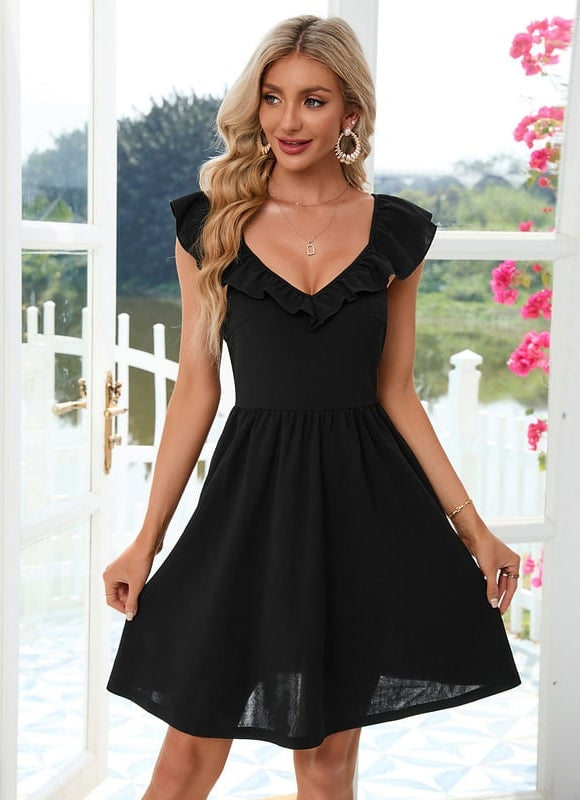 Robe Trapèze Femme Courte Style Année 60 - gallery 1