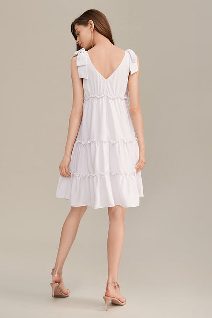 Robe Courte Verte Froncée - gallery 3