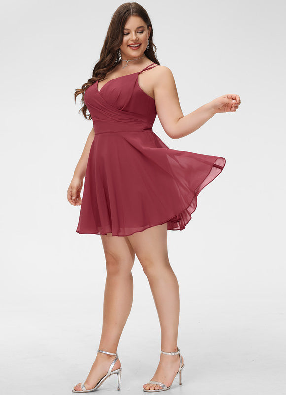 Robe Courte Mousseline Évasée - gallery 8