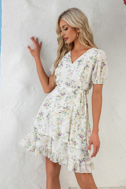 Robe Courte Fluo À Volants - gallery 2