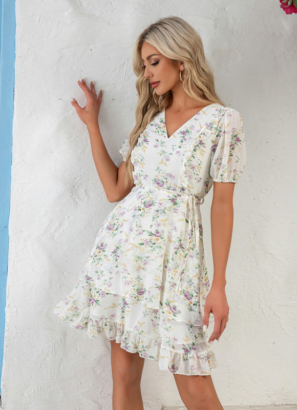 Robe Courte Fluo À Volants - gallery 2