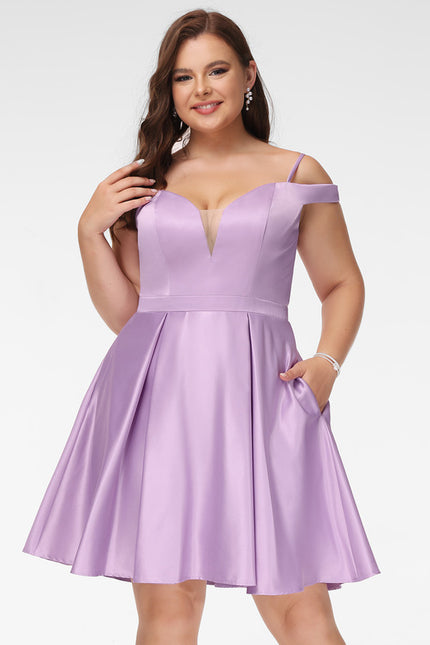 Robe Courte Satin Lilas - gallery 5