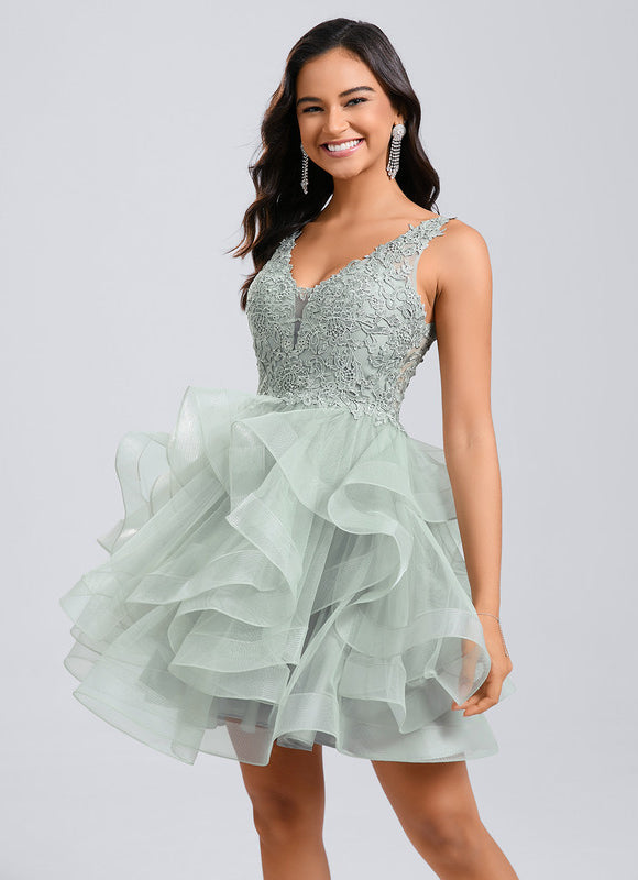 Robe Courte Cocktail En Tulle - gallery 3