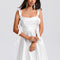 Robe Satin Blanche Courte
