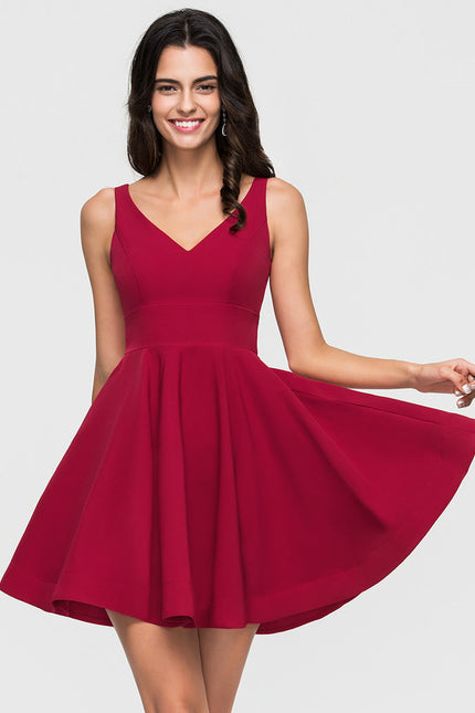 Robe Courte Rose Évasée - gallery 3