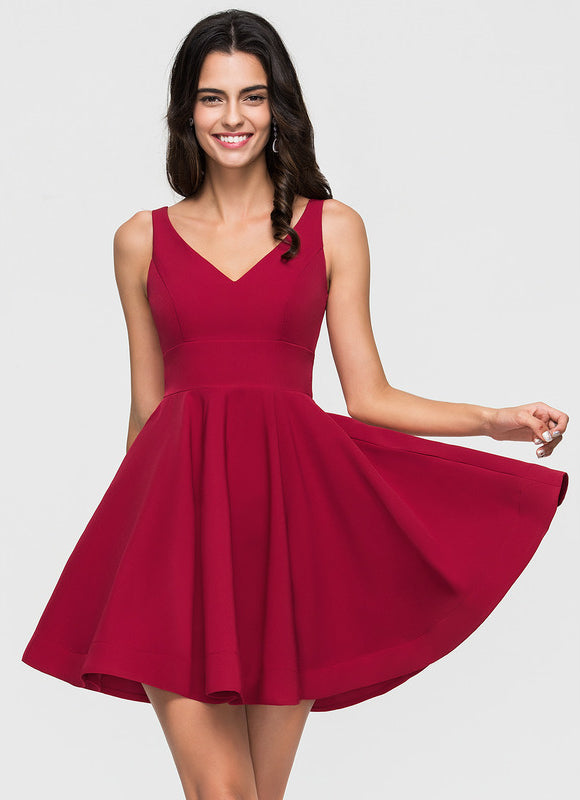 Robe Courte Rose Évasée - gallery 3