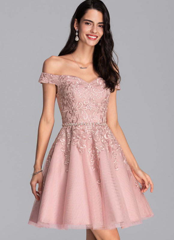 Robe Courte Tulle Perlée - gallery 2