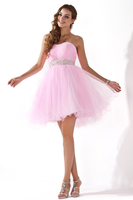 Robe Courte Tulle Rose - gallery 2