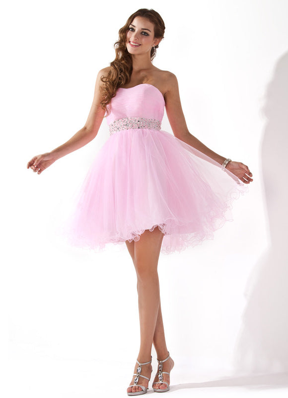 Robe Courte Tulle Rose - gallery 2