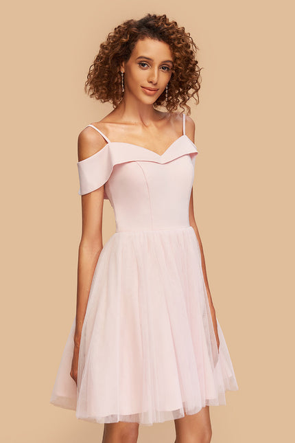 Robe Courte Tulle Rose Pâle - gallery 3