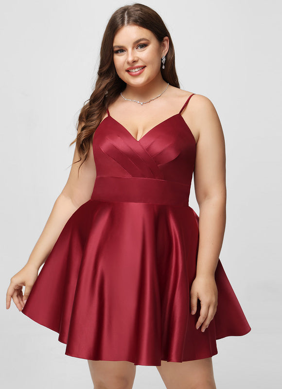 Robe Courte Satinée À Volants - gallery 7