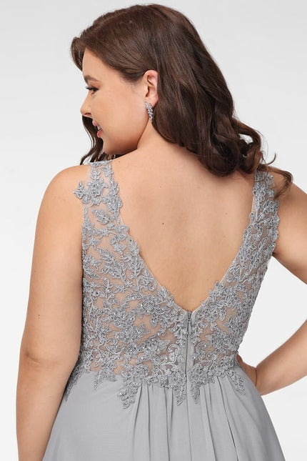 Robe Courte Courte Grise Ornée - gallery 9