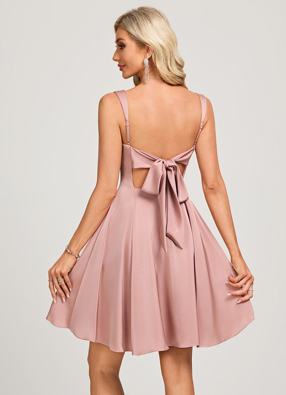 Robe Courte Trapèze Satinée - gallery 6