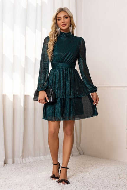 Robe Courte Émeraude À Volants - gallery 2