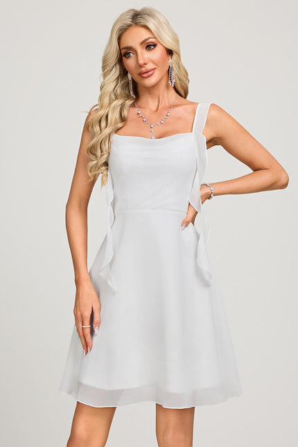 Robe Courte Blanche Fluide - gallery 3