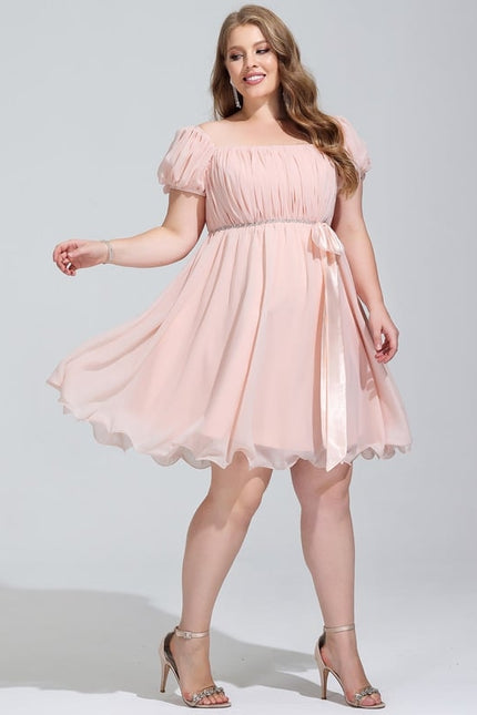 Robe Courte Mousseline Pêche - gallery 8