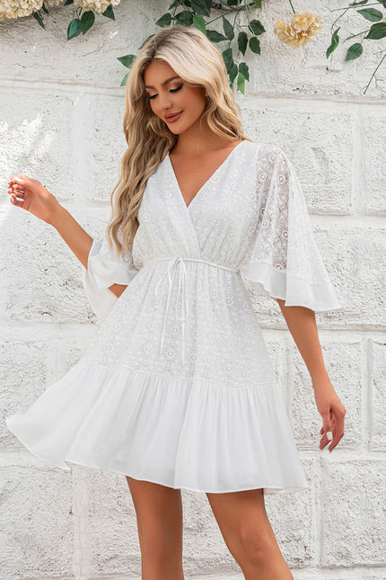 Robe Blanche Droite Courte - gallery 1